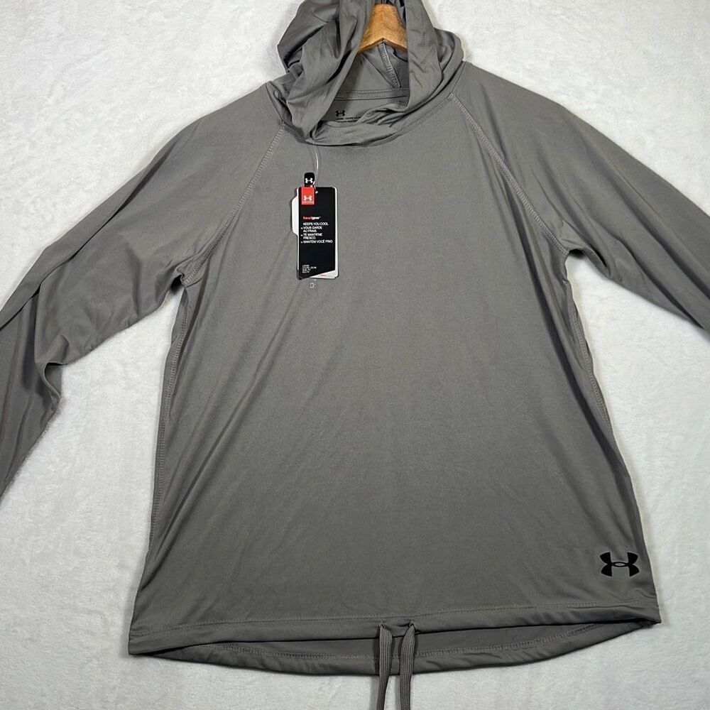 Under Armour Women's Gray Heatgear Velocity Twist Hoodie-women size XS -NWT